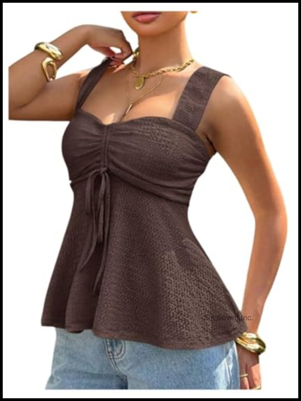 Y2k Babydoll Top Sweetheart Neck Tie Knot Peplum Summer Chic Going Out